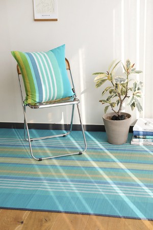 [오리고] 천연 대자리 러그 S - 티티카카 블루