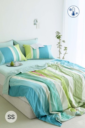 부드러운 냉감 고밀도 순면 슬림 차렵이불 2color S/SS 이불베개세트