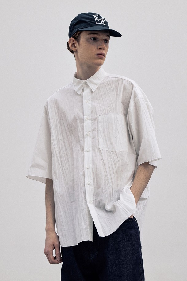 ENDOOR - 반팔셔츠 - crease 1/2 shirt (white)