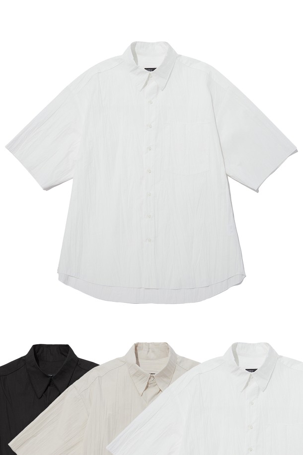 ENDOOR - 반팔셔츠 - crease 1/2 shirt (white)