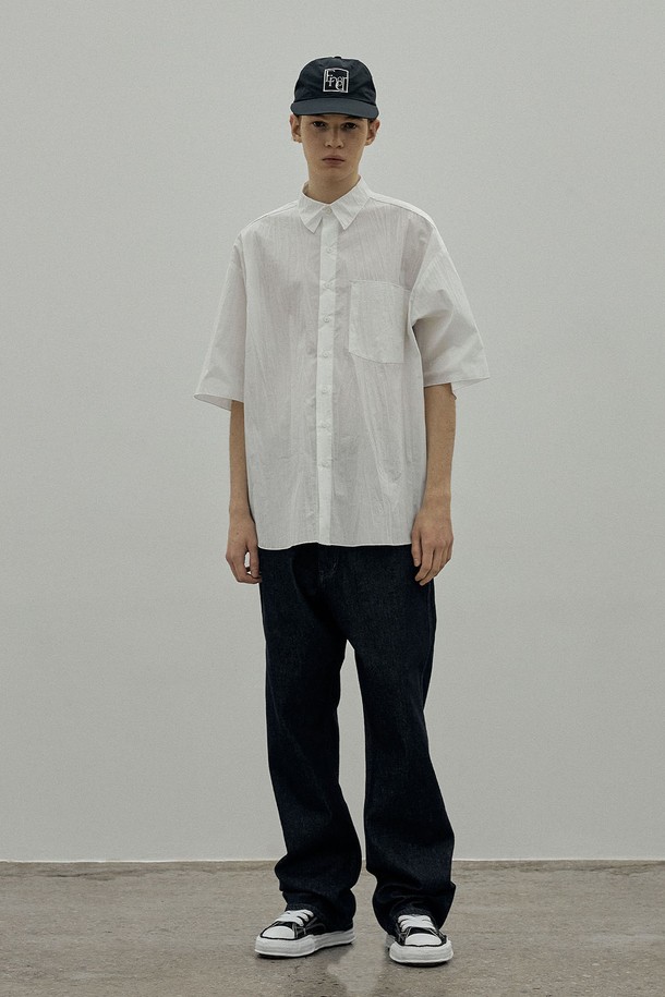 ENDOOR - 반팔셔츠 - crease 1/2 shirt (white)