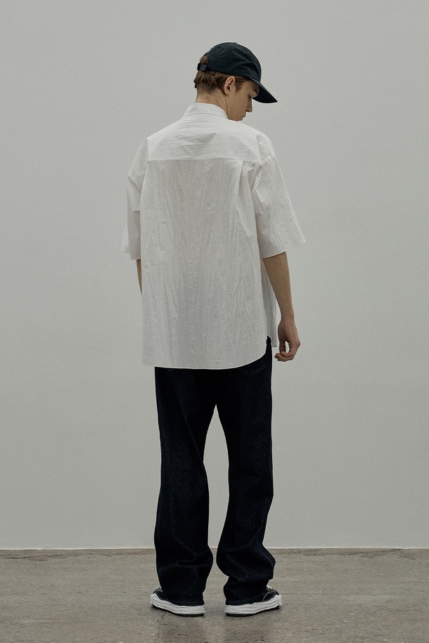 ENDOOR - 반팔셔츠 - crease 1/2 shirt (white)