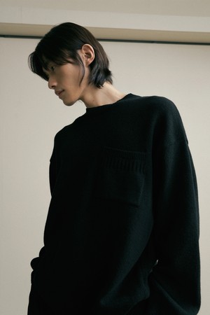 Lambswool crewneck knit (black)