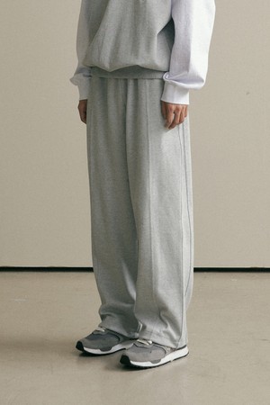 Utility curved sweat pants (gray)