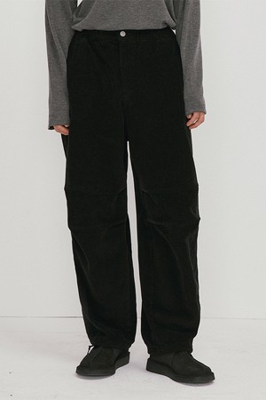 Washed corduroy pants (black)