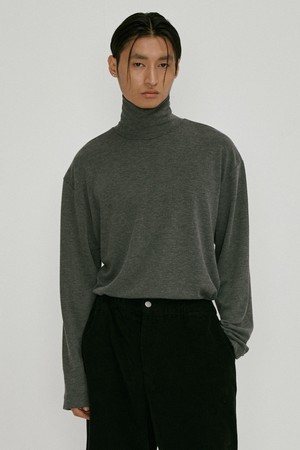 Turtleneck long sleeve t-shirt (charcoal)