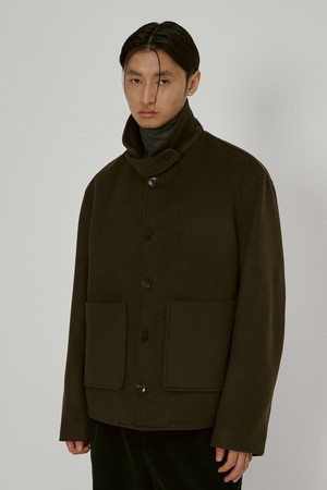 Fine wool short coat (brown)