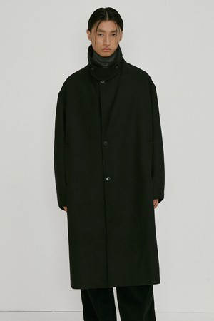 melton wool long coat (black)