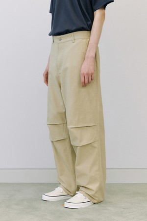 Washed heavy chino pants (beige)