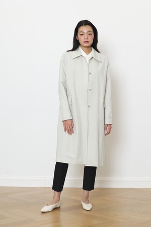 Relaxed cotton mac coat