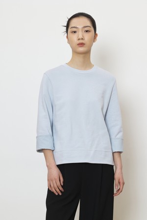 Cotton cuff sweat top skyblue