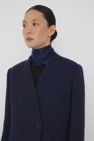 Blue-jazzy tweed wool jacket