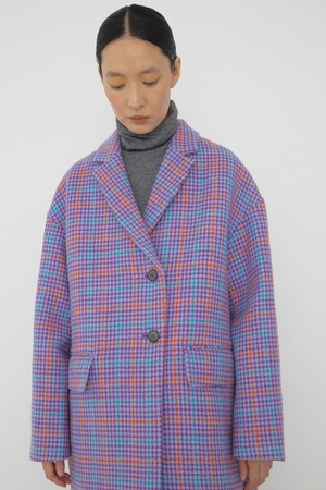 Lilac tartan check coat