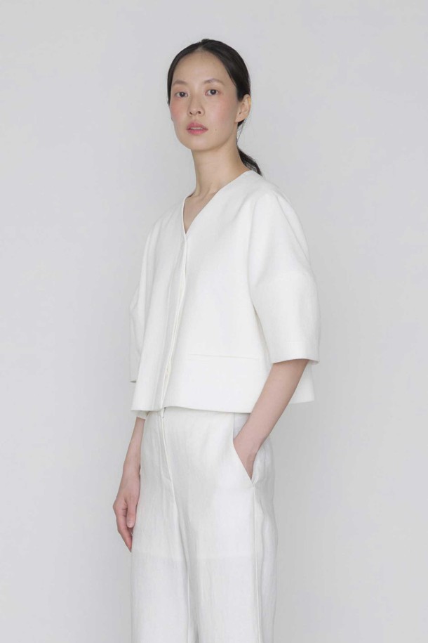 manuelle et guillaume - 자켓 - Bella cotton jacket white