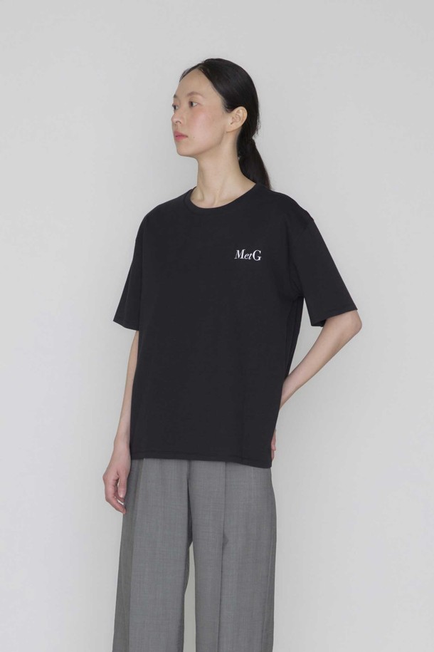 manuelle et guillaume - 반소매 티셔츠 - MetG cotton t-shirt black