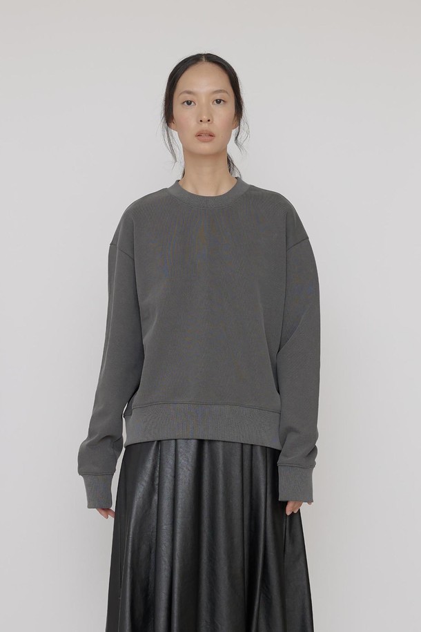 manuelle et guillaume - 스웻셔츠 - Solid charcoal sweat shirt