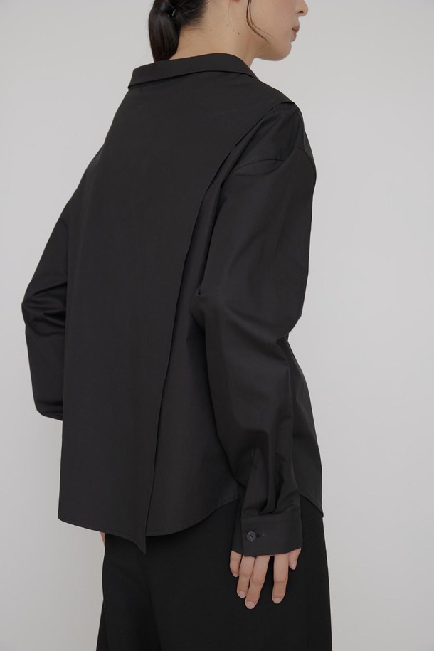 manuelle et guillaume - 셔츠 - Lyrique cotton shirt black