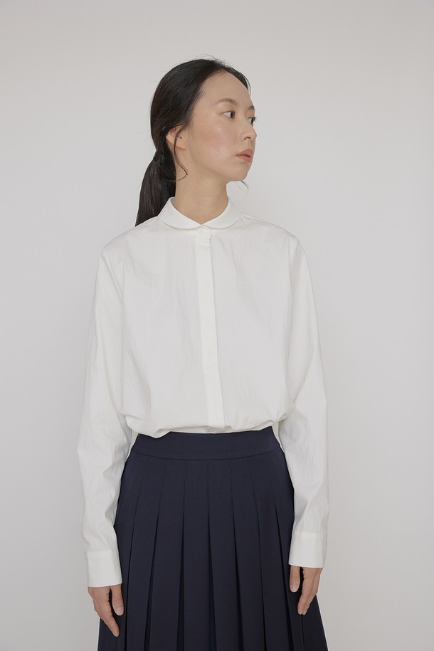 manuelle et guillaume - 셔츠 - Pan collar shirt white