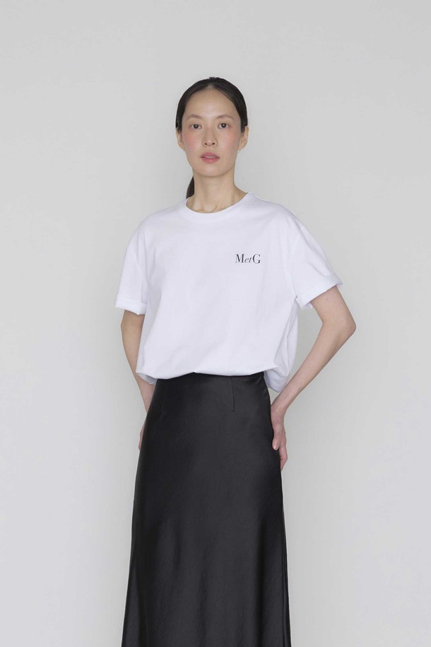 manuelle et guillaume - 반소매 티셔츠 - MetG cotton t-shirt white