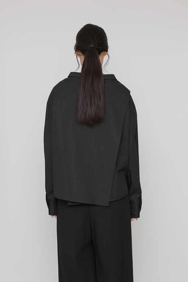 manuelle et guillaume - 셔츠 - Lyrique cotton shirt black