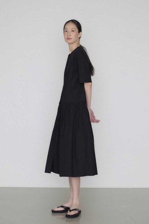 Full summer cotton dress black