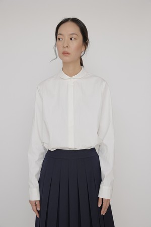 [재입고] Pan collar shirt white