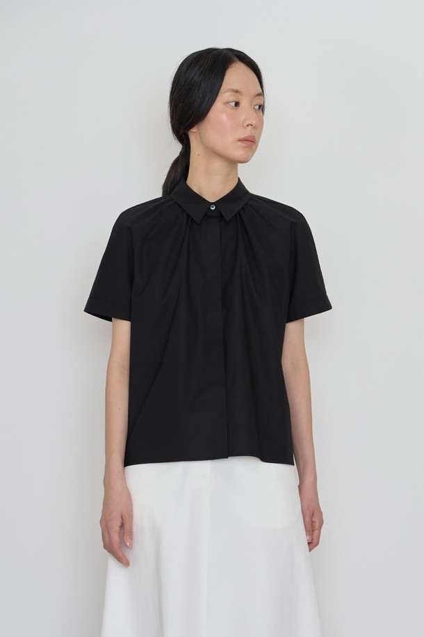 manuelle et guillaume - 셔츠 - Summer breeze cotton shirt black