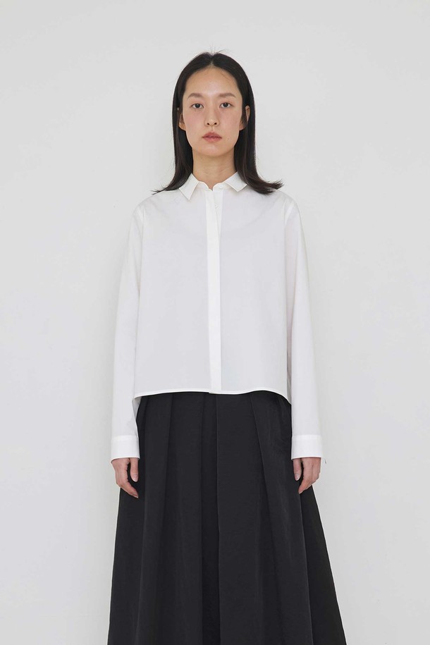 manuelle et guillaume - 셔츠 - [재입고] Light signature cotton shirt white