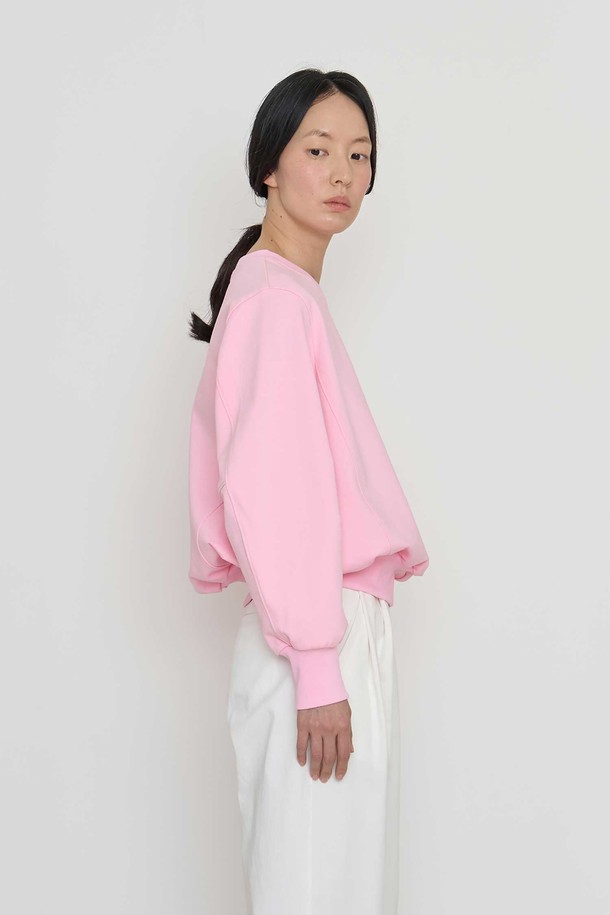 manuelle et guillaume - 스웻셔츠 - Volume cut sweat top light pink