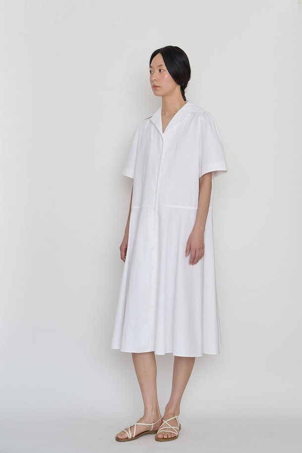 manuelle et guillaume - 반소매 원피스 - Modern breeze robe white