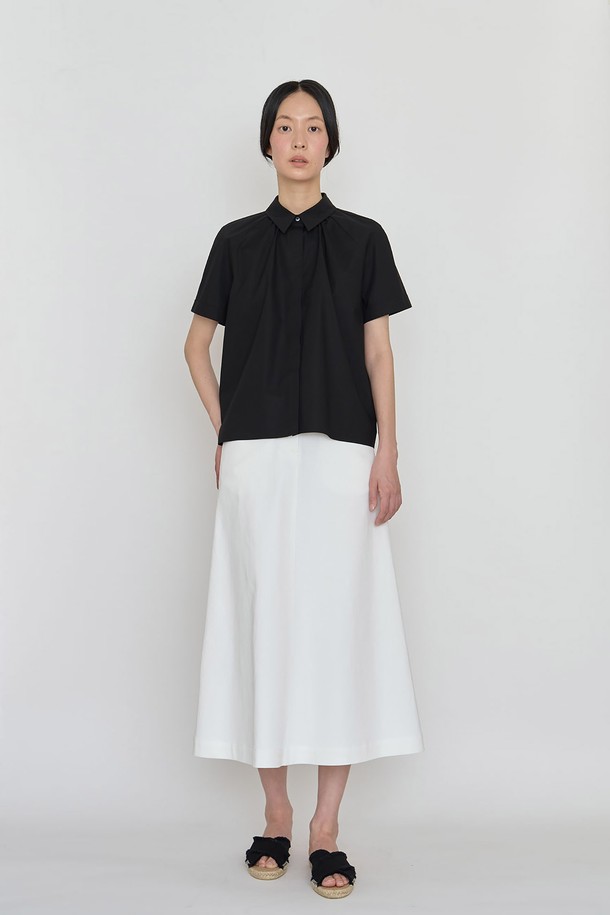 manuelle et guillaume - 셔츠 - Summer breeze cotton shirt black