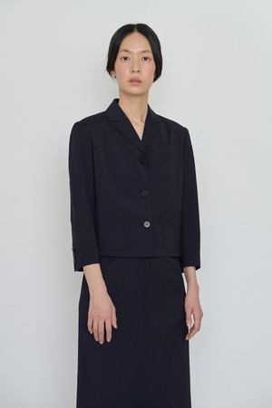 Summer wool compact jacket navy