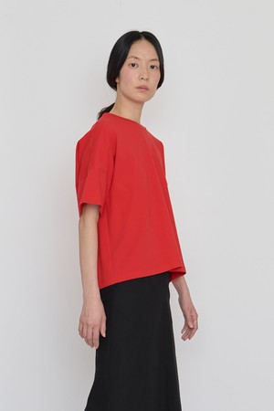 Embroidery line cotton top red