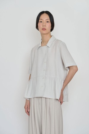 Unbalanced ramie summer top