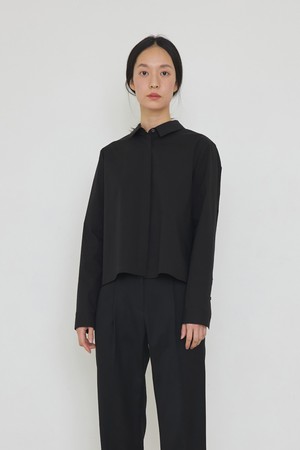 [재입고] Light signature cotton shirt black