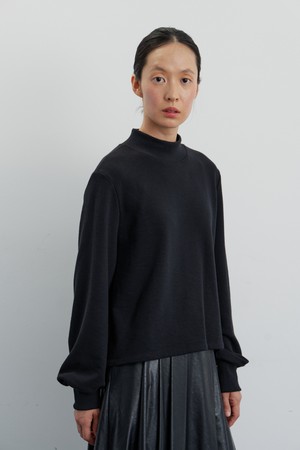Mockneck sweat top black