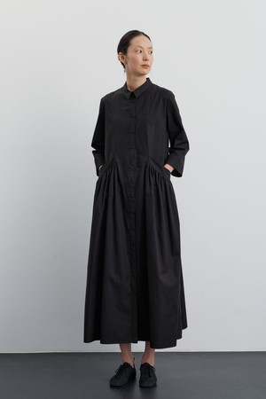 [26FW재입고] Manu cotton shirt dress black