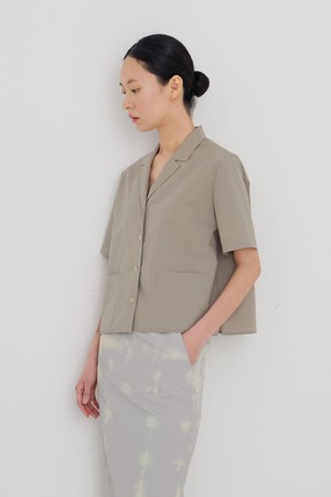 Light cotton tailored shirt deep beige