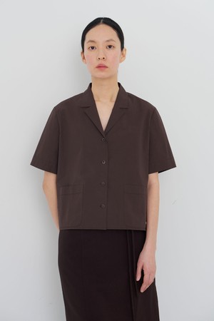 Light cotton tailored shirt brown