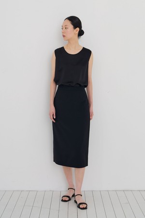 Summer soft formal skirt black