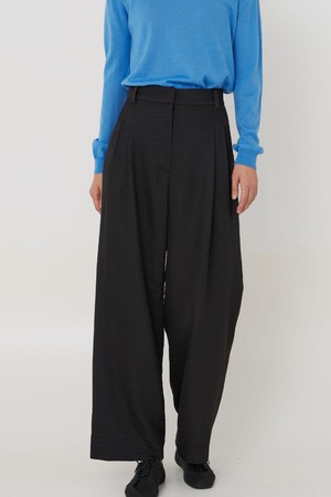 Two pleat pants black