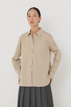 Paper touch relaxed shirt beige