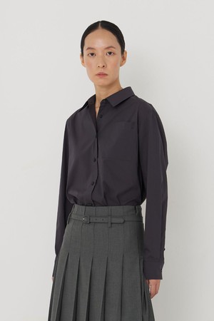 Paper touch relaxed shirt charcoal