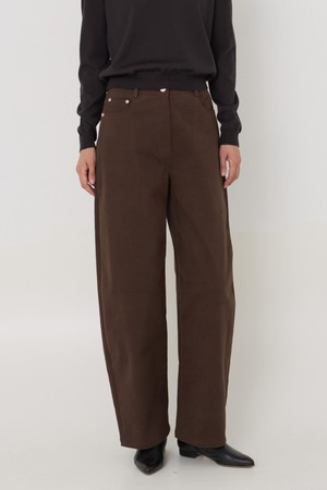 Double brushed barrel Pants brown