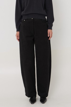 Double brushed barrel Pants black