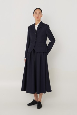 Compact collar wool jacket navy