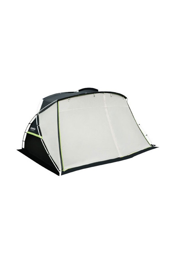 스노우라인 데크쉘터는 캠핑에 적합한 텐트/쉘터로, 폴리립스탑과 알루미늄 소재를 사용하여 제작되었습니다. 양쪽 개방형 출입문과 스크린 및 메쉬망, 벤틸레이션 벤트가 장착되어 있으며, 루프 플라이가 포함되어 결로 현상을 최소화하고 공기 순환을 돕습니다. 또한, 가정용 섬유제품 안전기준 합격, 인체 유해 성분 시험 통과, 일광견뢰도 4 이상의 안전 인증을 획득한 제품입니다.
