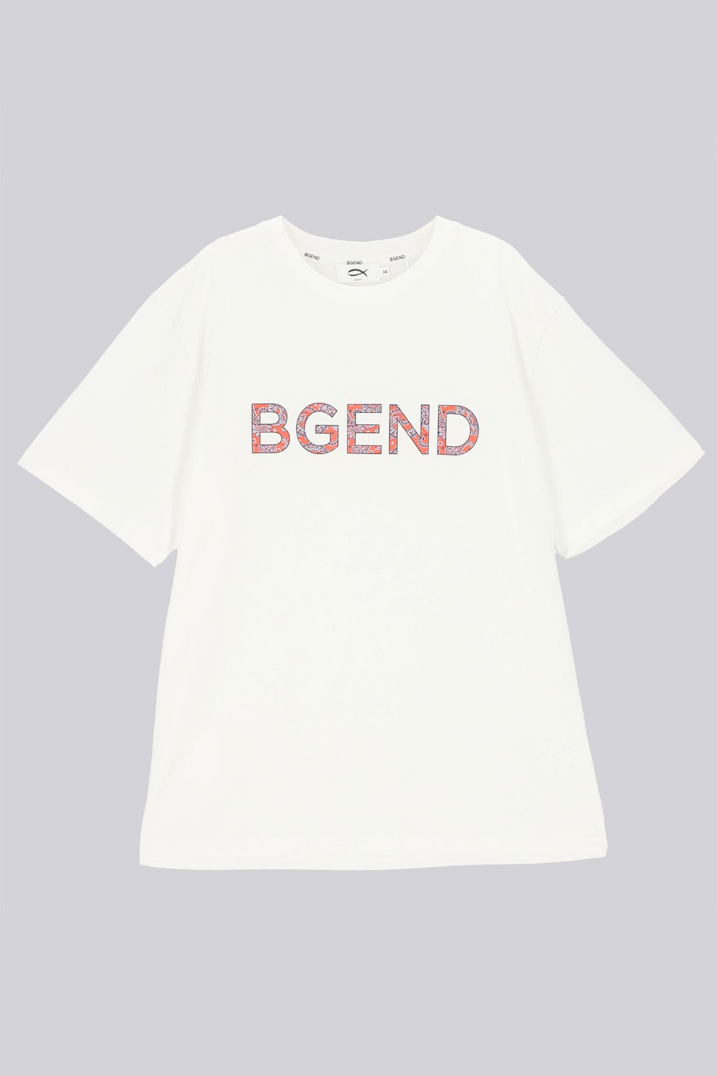 BGEND - 반팔티셔츠 - [남녀 공용] 페이즐리 프린트 티셔츠_화이트