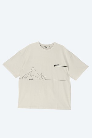 마운틴 라인 프린트 티셔츠 화이트
