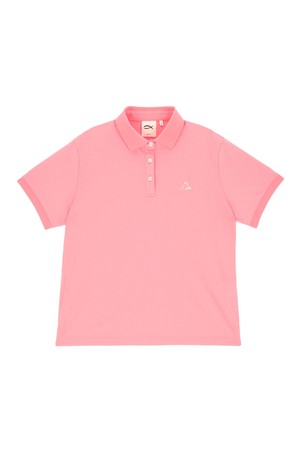 로고 프린트 PK티셔츠 핑크